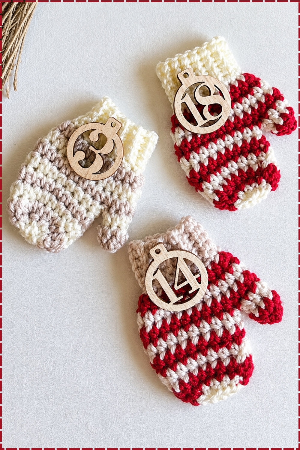 Mini Striped Crochet Advent Calendar With Crisp Bands