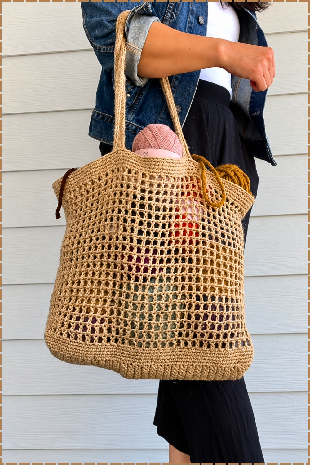 Open Jute Mesh Tote Bag Crochet Pattern