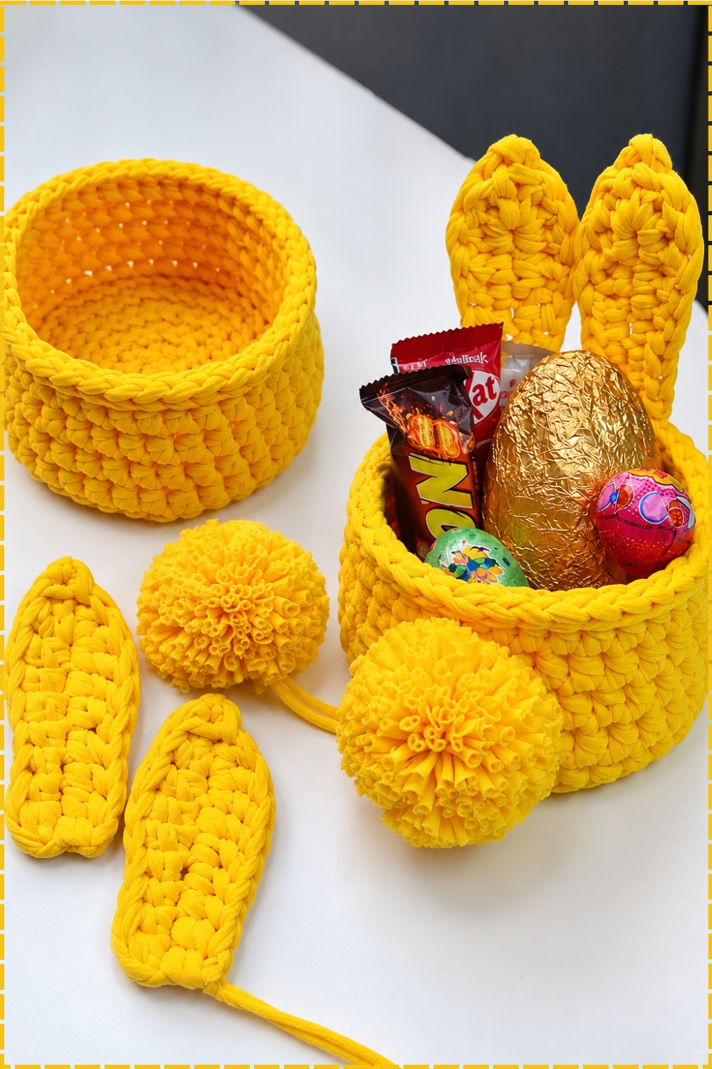 Plush Easter Bunny Basket Crochet