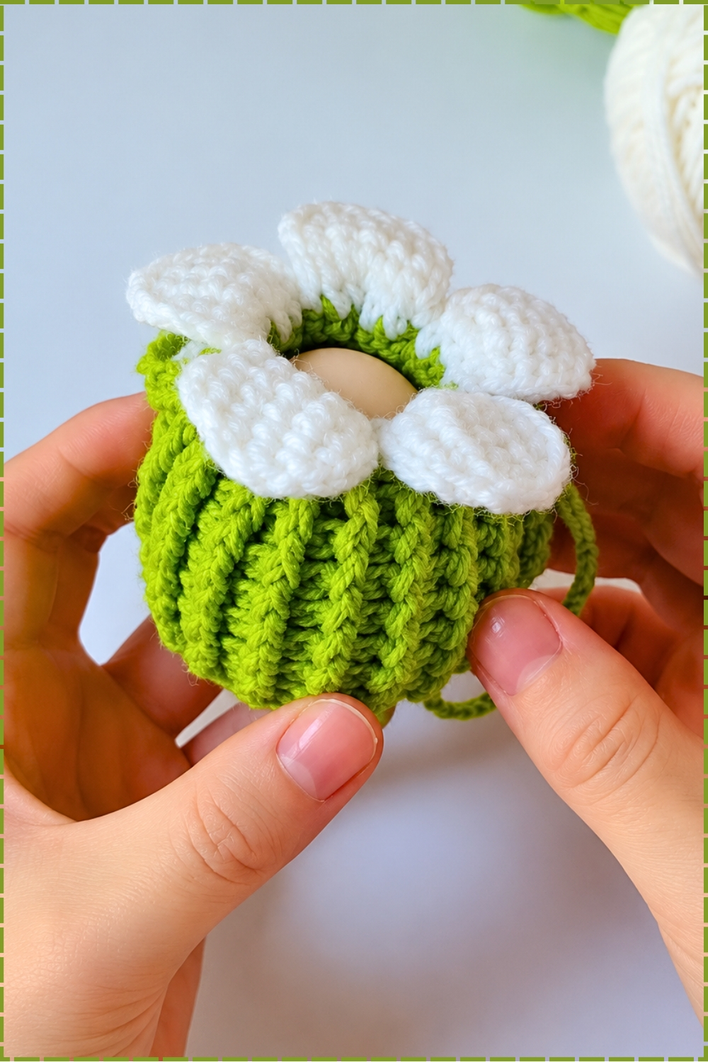 Pretty Crochet Flower Egg Bag For Easter