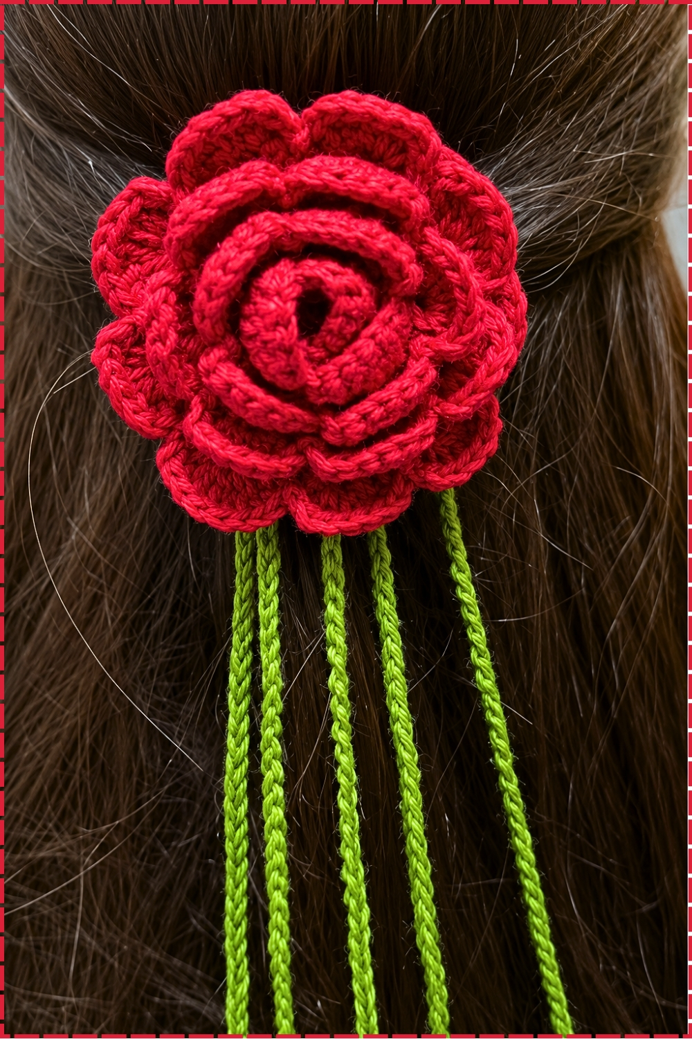Pretty Crochet Rose Hair Accessory Tutorial