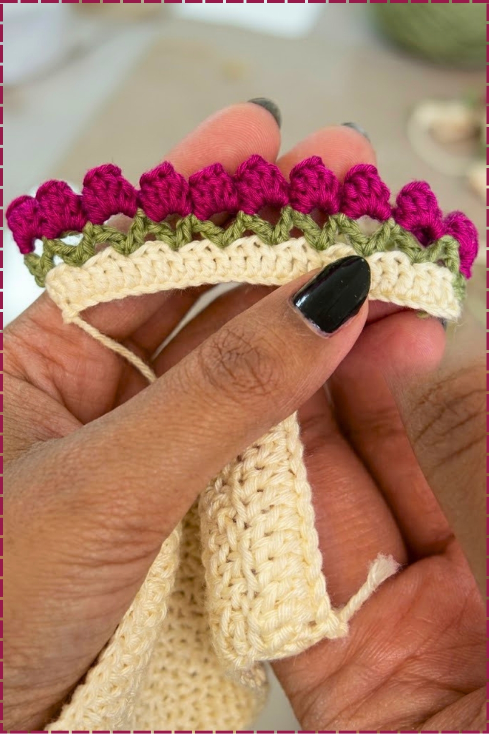 Pretty Crochet Tulip Border Tutorial