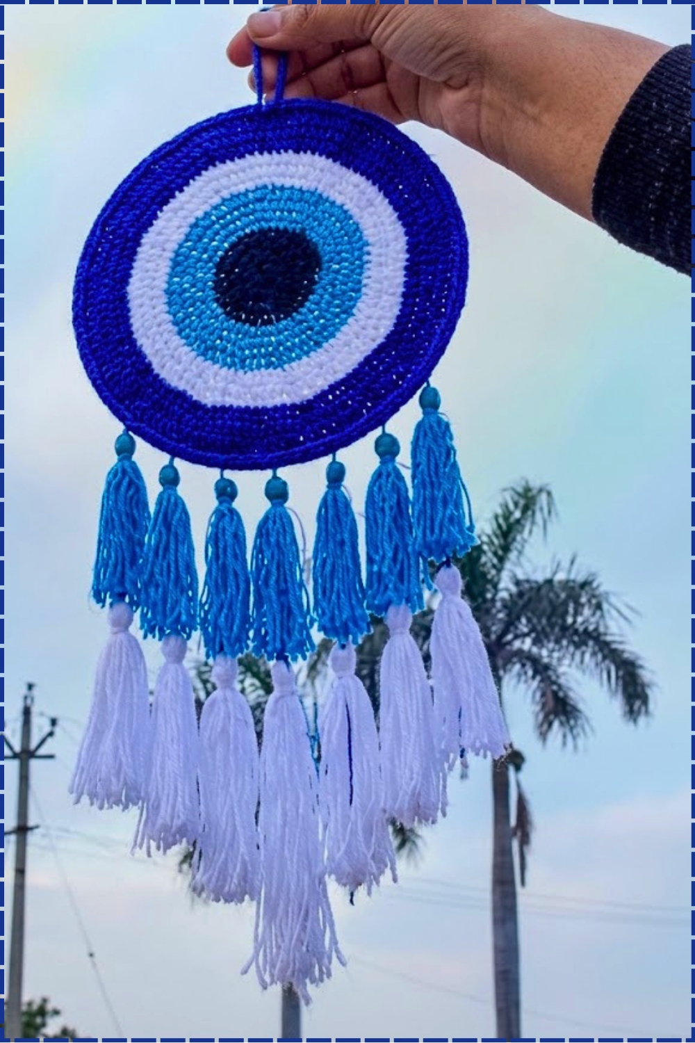 Protective Evil Eye Crochet Dreamcatcher Handcrafted