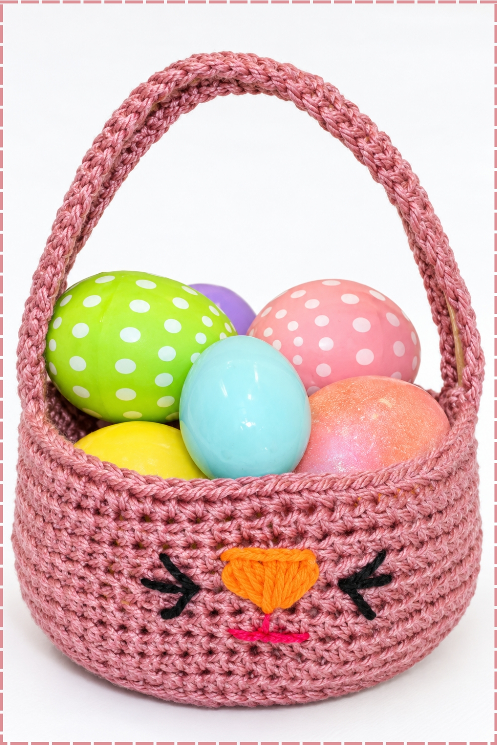 Puffy Crochet Easter Bunny Basket