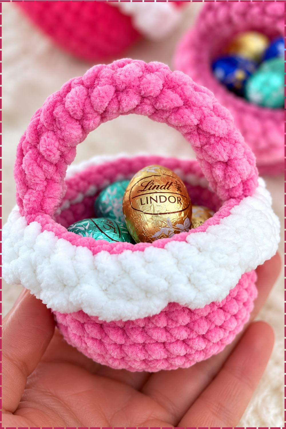 Ribbed Crochet Easter Basket