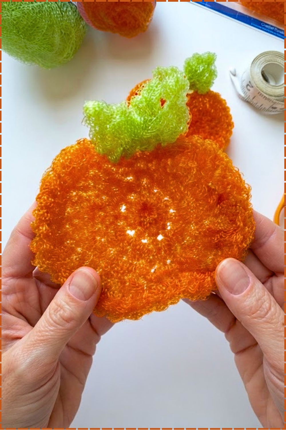 Ribbed Crochet Pumpkin Scrubby Pattern