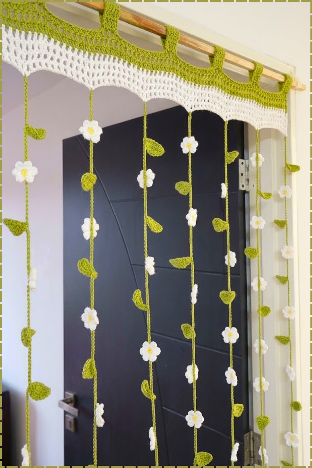 Romantic Crochet Knitted Flower Curtain