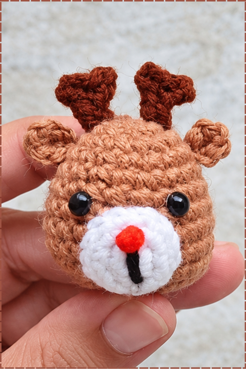 Round Crochet Reindeer Rudolph Amigurumi