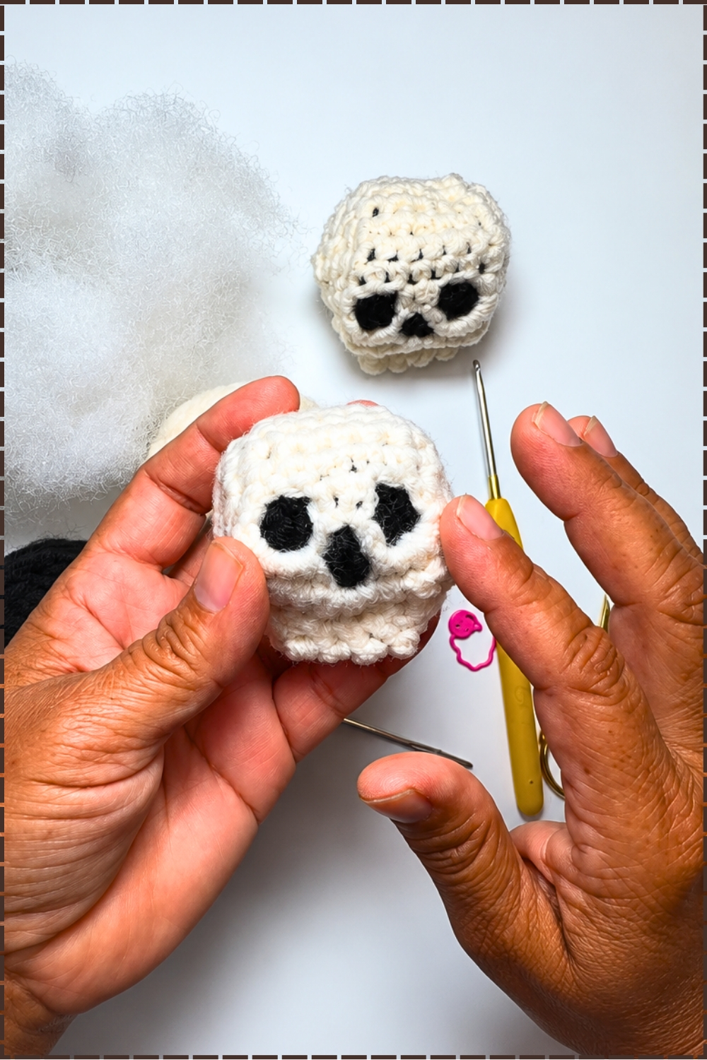 Rounded Crochet Skull Tutorial Pattern