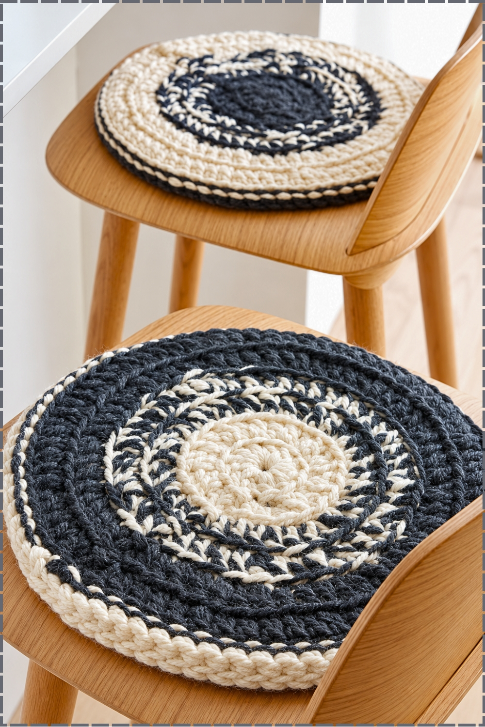 Rustic Crochet Marled Chair Pad