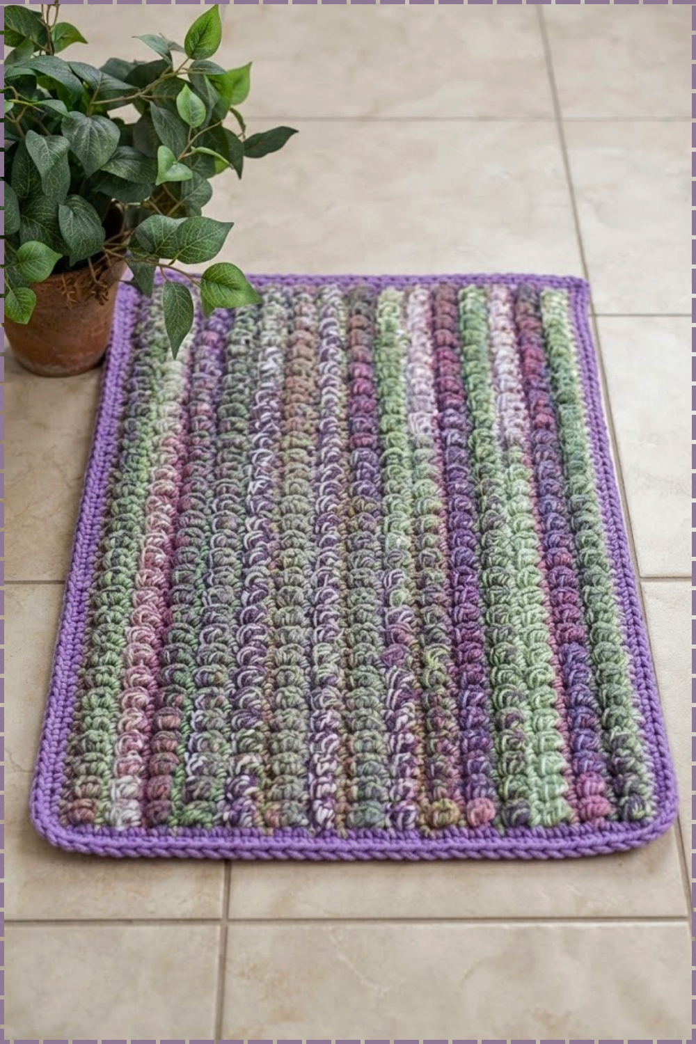 Soft Springtime Crochet Bath Mat Rug