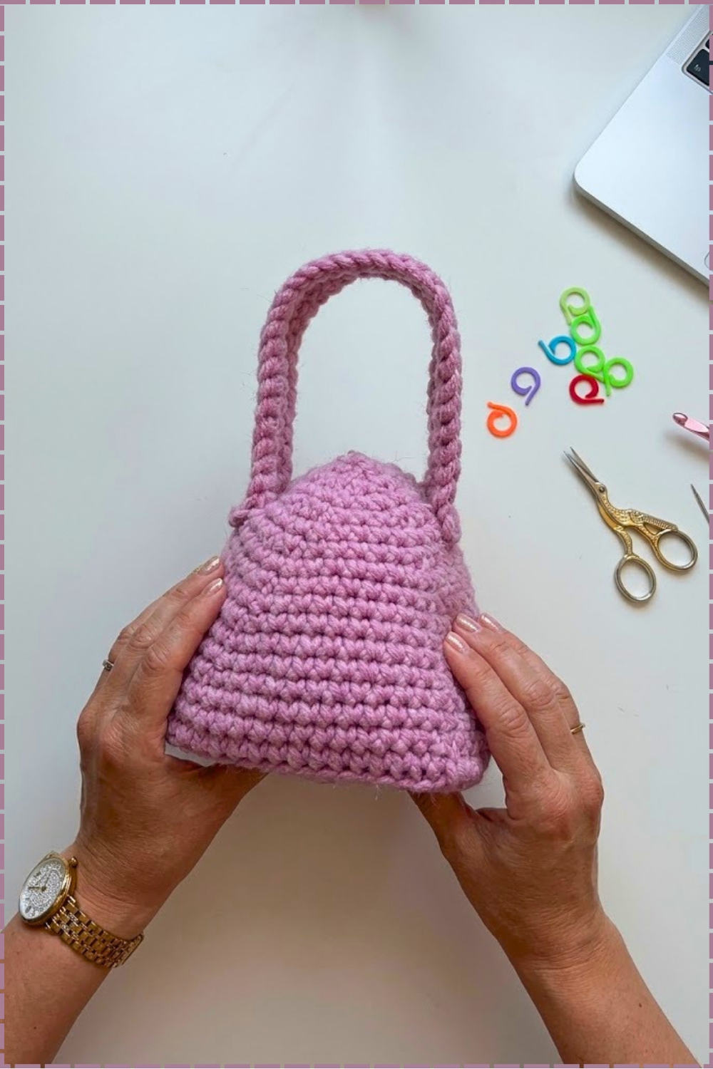 Sturdy Crochet 3D Pyramid Doorstop