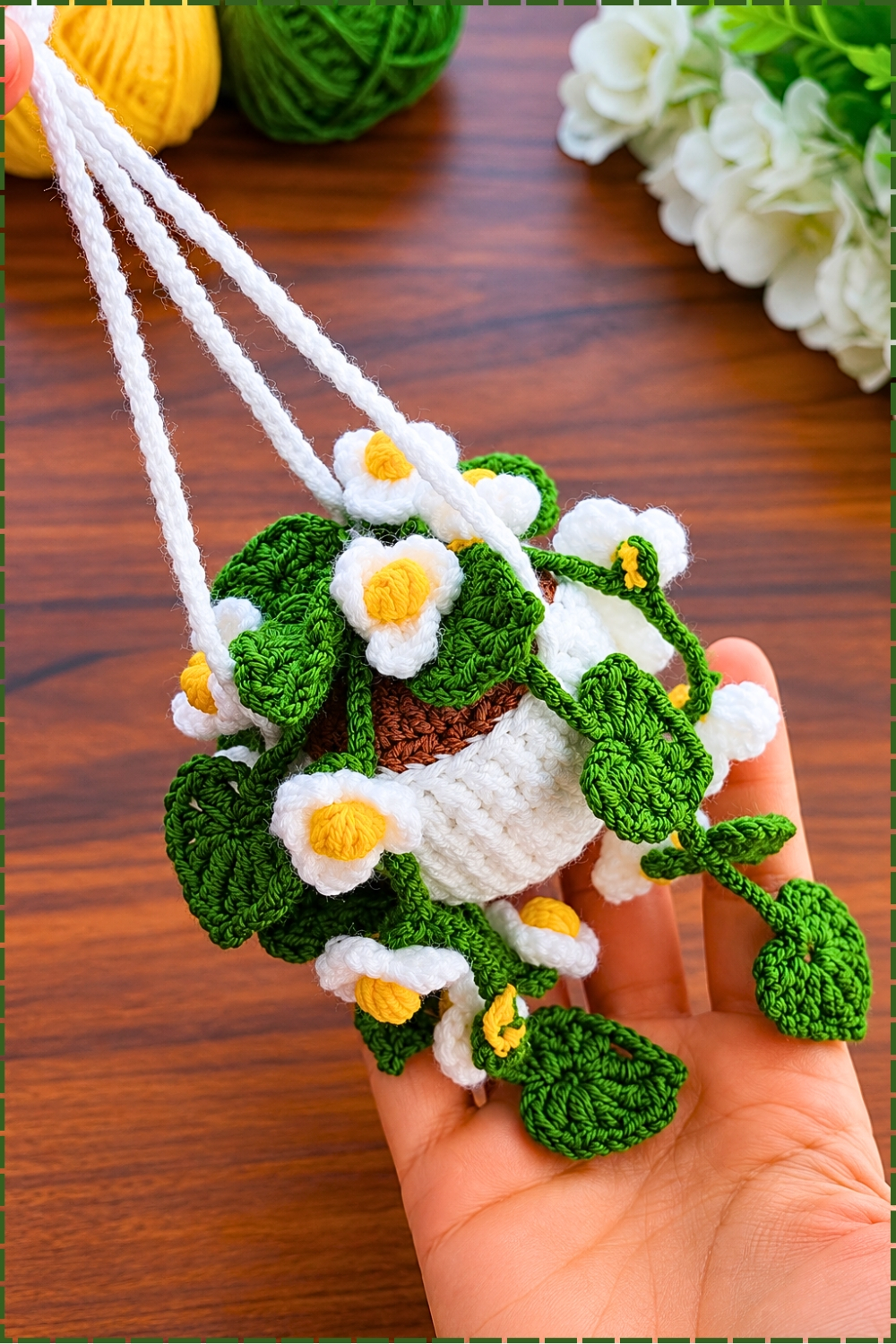 Super Cute Crochet Hanging Flower Pot