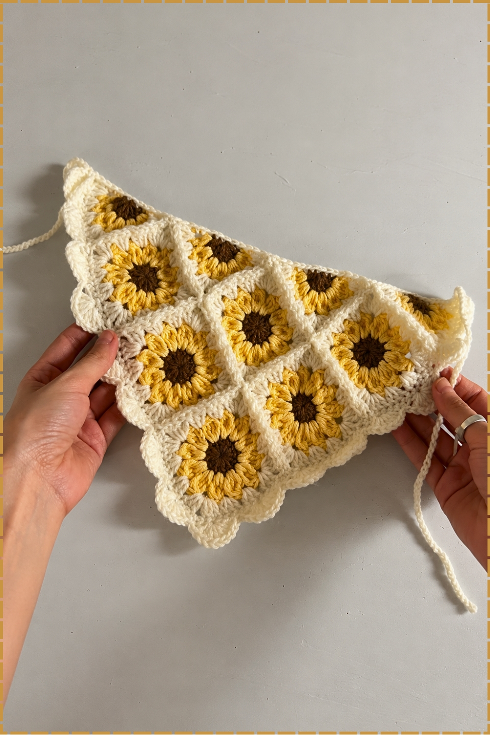 Viral Crochet Bandana Tutorial Cheerful Sunflower Theme