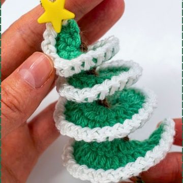 Whimsical Crochet Christmas Tree Wind Spinner