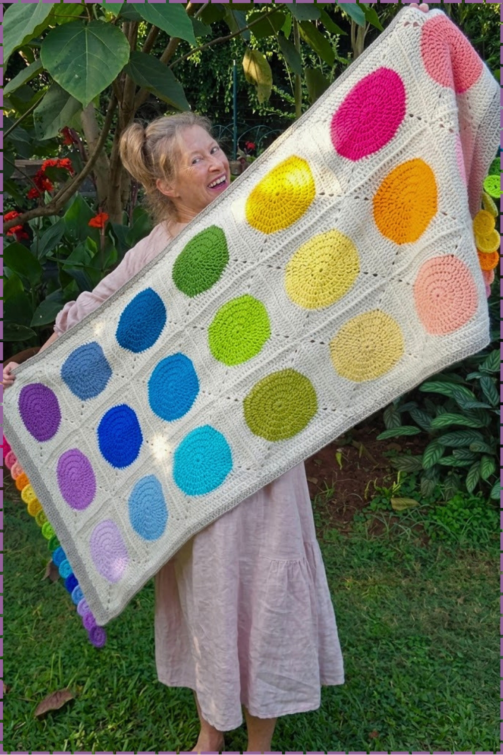 eEasy Colorful Crochet Paint Box Bed Runner
