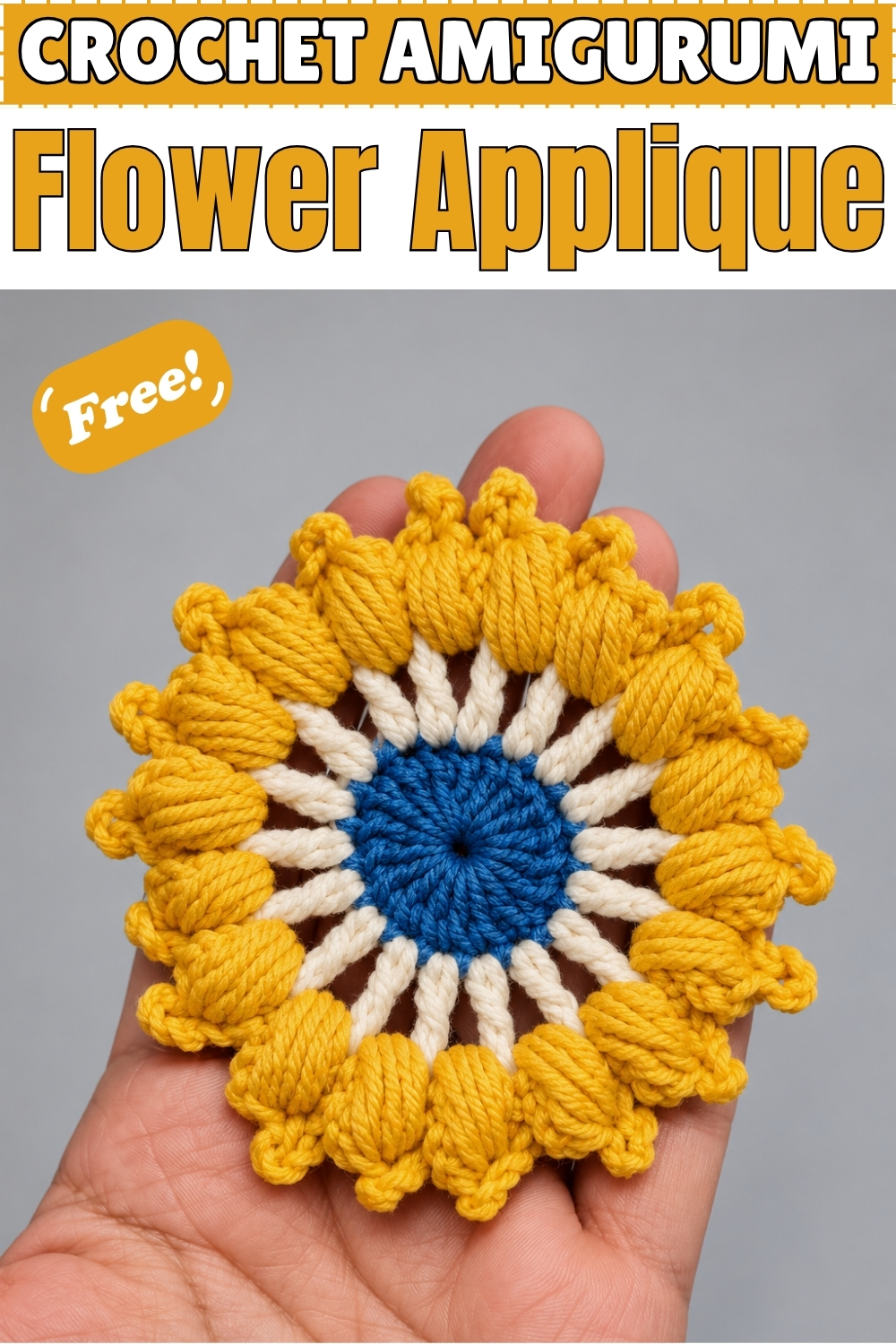 easy CROCHET AMIGURUMI Flower Applique